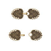 Vestclip bloemen rondjes brons met haak en oog 57x22mm Vestsluiting BLOEMEN - RONDJES - BRONS